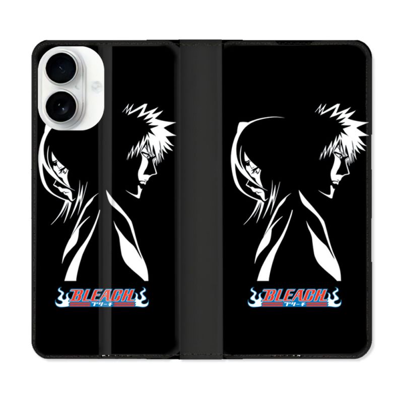 Housse cuir portefeuille Pour Iphone 17 Manga Bleach Duo
