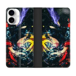 Housse cuir portefeuille Pour Iphone 17 Manga Boruto Eclair