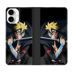 Housse cuir portefeuille Pour Iphone 17 Manga Boruto Tatouage