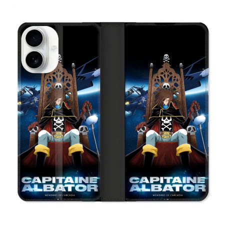 Housse cuir portefeuille Pour Iphone 17 Manga Capitaine Albator