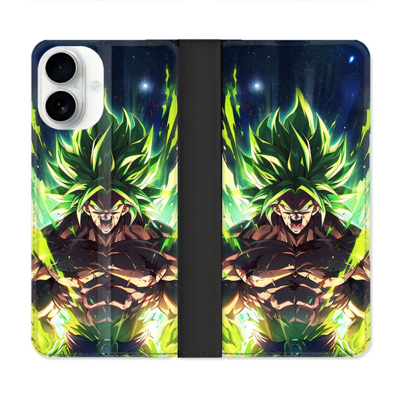 Housse cuir portefeuille Pour Iphone 17 Manga Dragon Ball Broly