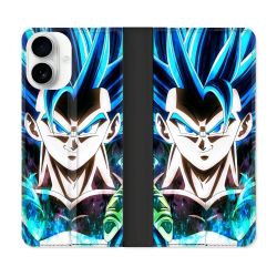 Housse cuir portefeuille Pour Iphone 17 Manga Dragon Ball Gogeta Visage