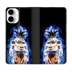 Housse cuir portefeuille Pour Iphone 17 Manga Dragon Ball Sangoku Noir