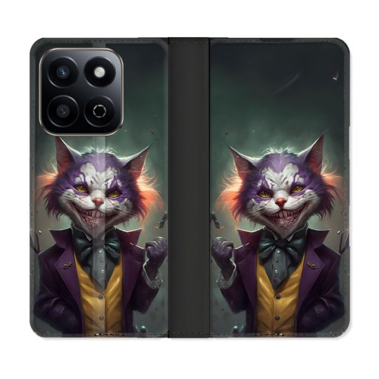 Housse cuir portefeuille Pour Honor 200 Smart 5G Animal Chat Joker