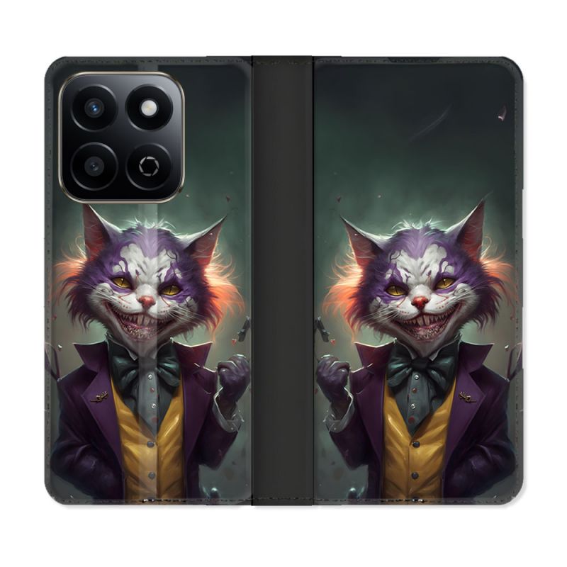 Housse cuir portefeuille Pour Honor 200 Smart 5G Animal Chat Joker