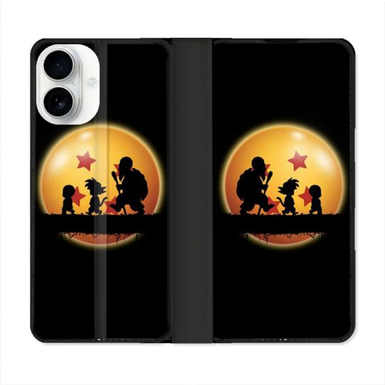 Housse cuir portefeuille Pour Iphone 17 Manga Dragon Ball Vintage
