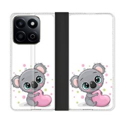 Housse cuir portefeuille Pour Honor 200 Smart 5G Animal Koala Cœur