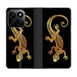Housse cuir portefeuille Pour Honor 200 Smart 5G Animal Lezard Noir