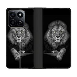 Housse cuir portefeuille Pour Honor 200 Smart 5G Animal Lion Majestueux