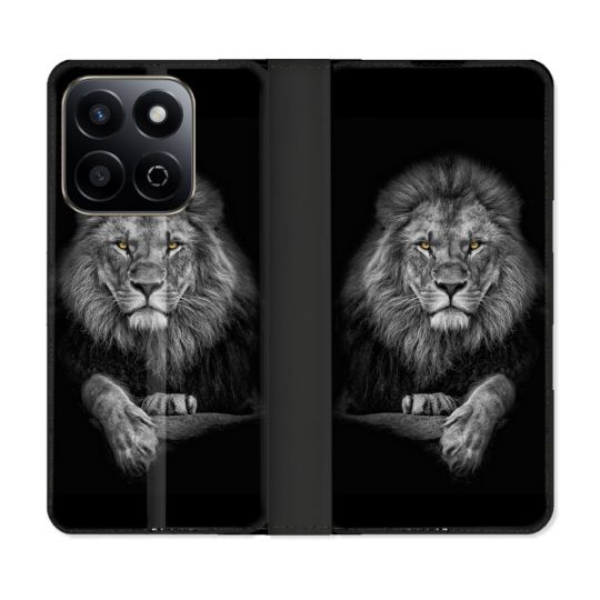 Housse cuir portefeuille Pour Honor 200 Smart 5G Animal Lion Majestueux