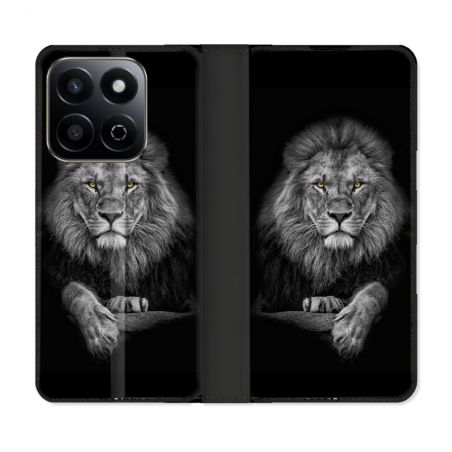 Housse cuir portefeuille Pour Honor 200 Smart 5G Animal Lion Majestueux