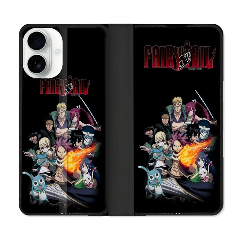 Housse cuir portefeuille Pour Iphone 17 Manga Fairy Tail Logo Team
