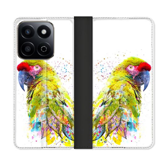 Housse cuir portefeuille Pour Honor 200 Smart 5G Animal Perroquet Jaune