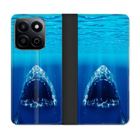 Housse cuir portefeuille Pour Honor 200 Smart 5G Animal Requin Dent
