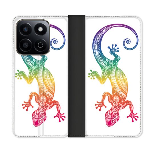 Housse cuir portefeuille Pour Honor 200 Smart 5G Animal Salamandre Color