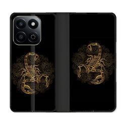 Housse cuir portefeuille Pour Honor 200 Smart 5G Animal Scorpion Fresque