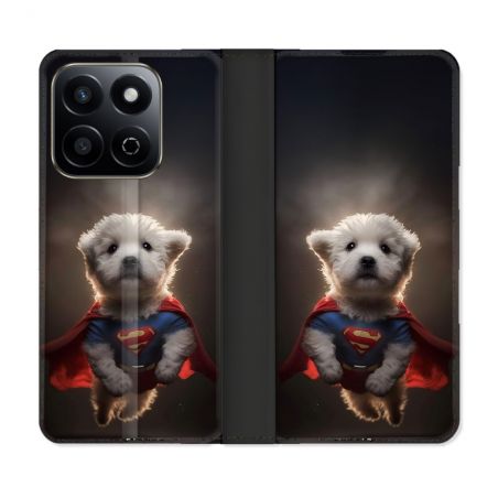 Housse cuir portefeuille Pour Honor 200 Smart 5G Animal Super Chien