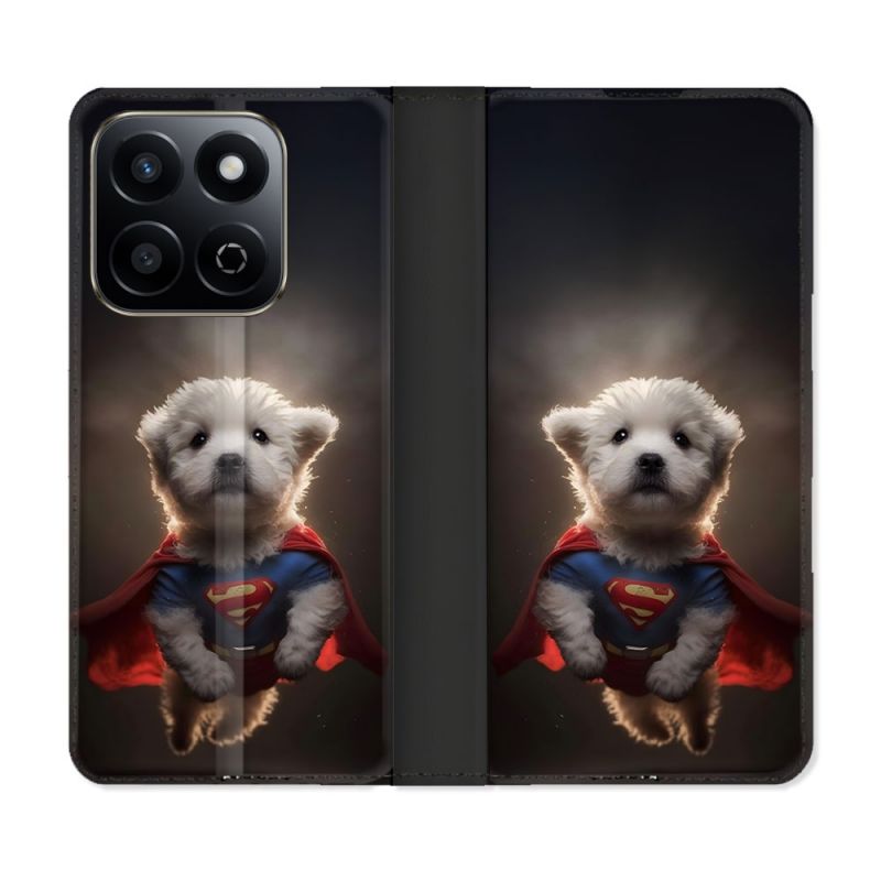 Housse cuir portefeuille Pour Honor 200 Smart 5G Animal Super Chien
