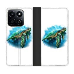 Housse cuir portefeuille Pour Honor 200 Smart 5G Animal Tortue Blanche multicolore