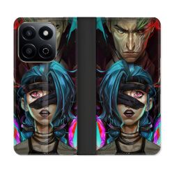 Housse cuir portefeuille Pour Honor 200 Smart 5G Arcane Jinx Bleu