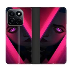 Housse cuir portefeuille Pour Honor 200 Smart 5G Arcane Jinx Rose