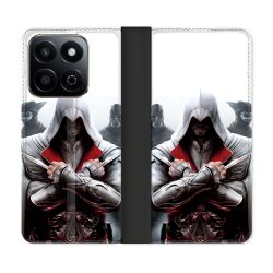 Housse cuir portefeuille Pour Honor 200 Smart 5G Assassin Creed Mask