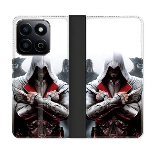 Housse cuir portefeuille Pour Honor 200 Smart 5G Assassin Creed Mask