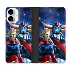 Housse cuir portefeuille Pour Iphone 17 Manga Goldorak