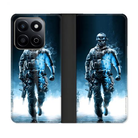 Housse cuir portefeuille Pour Honor 200 Smart 5G Call Of Duty Guerrier