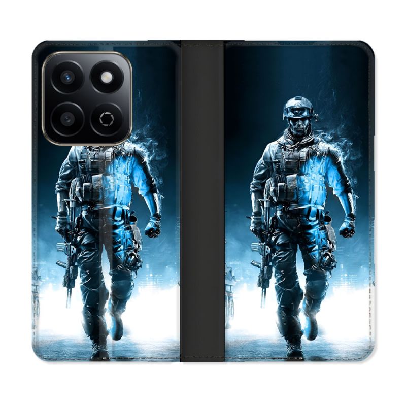 Housse cuir portefeuille Pour Honor 200 Smart 5G Call Of Duty Guerrier