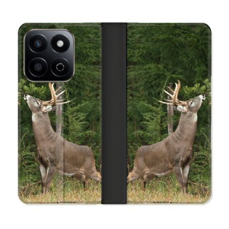 Housse cuir portefeuille Pour Honor 200 Smart 5G Chasse Cerf