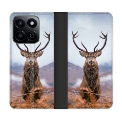 Housse cuir portefeuille Pour Honor 200 Smart 5G Chasse Chevreuil Montagne
