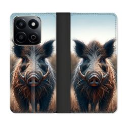 Housse cuir portefeuille Pour Honor 200 Smart 5G Chasse Sanglier Attaque