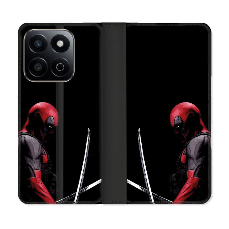 Housse cuir portefeuille Pour Honor 200 Smart 5G Deadpool Epee