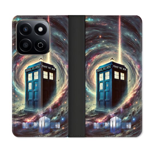 Housse cuir portefeuille Pour Honor 200 Smart 5G Dr Who Tardis Univers