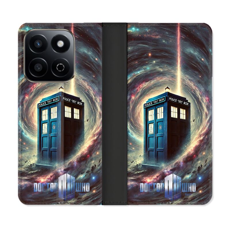 Housse cuir portefeuille Pour Honor 200 Smart 5G Dr Who Tardis Univers