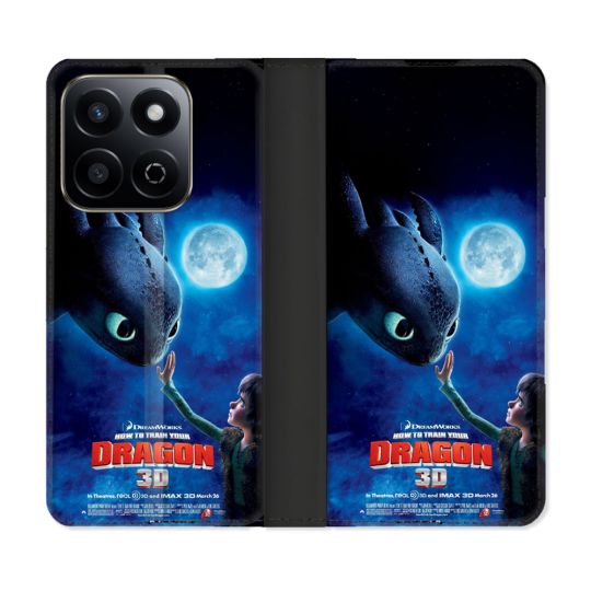 Housse cuir portefeuille Pour Honor 200 Smart 5G Dragons Affiche
