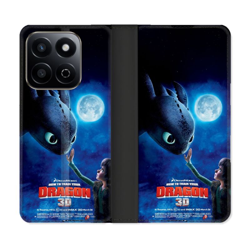 Housse cuir portefeuille Pour Honor 200 Smart 5G Dragons Affiche