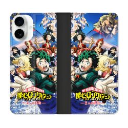 Housse cuir portefeuille Pour Iphone 17 Manga My Hero Academia Affiche