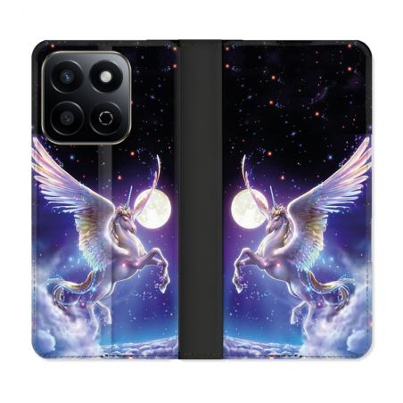 Housse cuir portefeuille Pour Honor 200 Smart 5G Fantastique Licorne Céleste