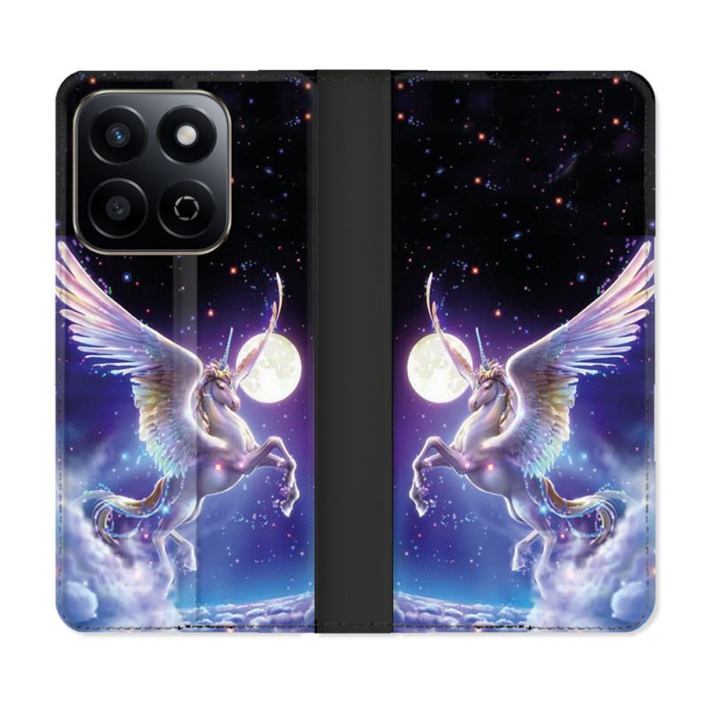 Housse cuir portefeuille Pour Honor 200 Smart 5G Fantastique Licorne Céleste