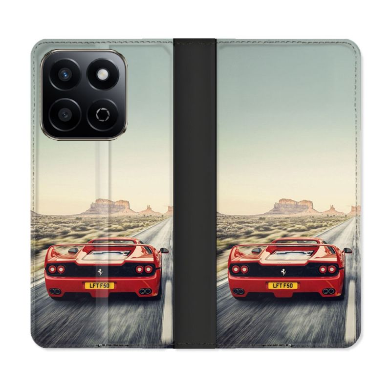 Housse cuir portefeuille Pour Honor 200 Smart 5G Ferrari F50