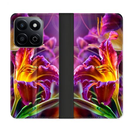 Housse cuir portefeuille Pour Honor 200 Smart 5G Fleur Lys Color