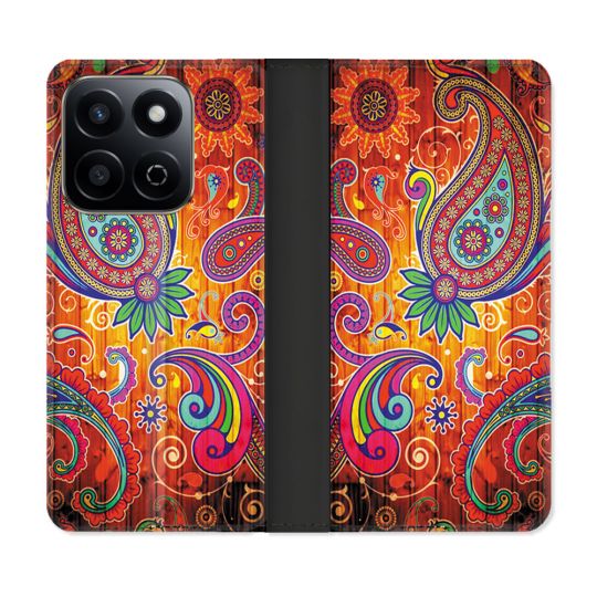 Housse cuir portefeuille Pour Honor 200 Smart 5G Fleur Psychedelic