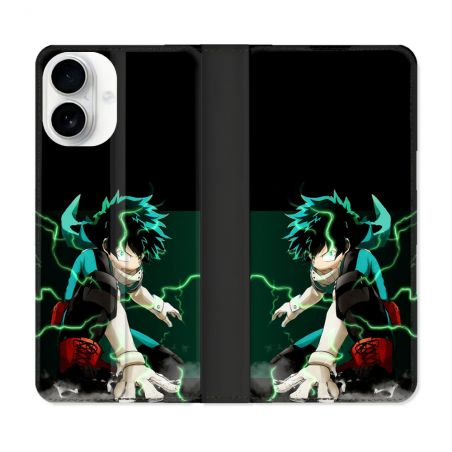 Housse cuir portefeuille Pour Iphone 17 Manga My Hero Academia Deku