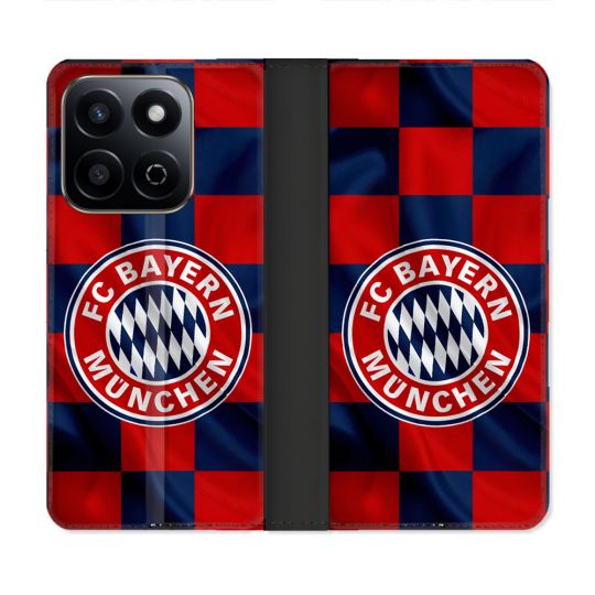 Housse cuir portefeuille Pour Honor 200 Smart 5G Foot Bayern Munich Carreaux