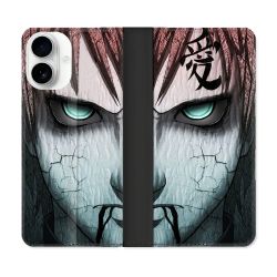 Housse cuir portefeuille Pour Iphone 17 Manga Naruto Gaara