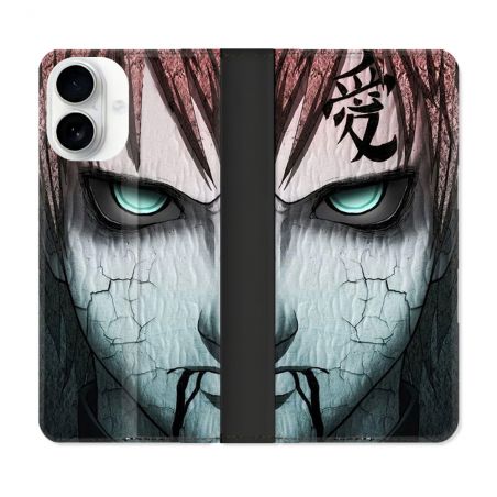 Housse cuir portefeuille Pour Iphone 17 Manga Naruto Gaara