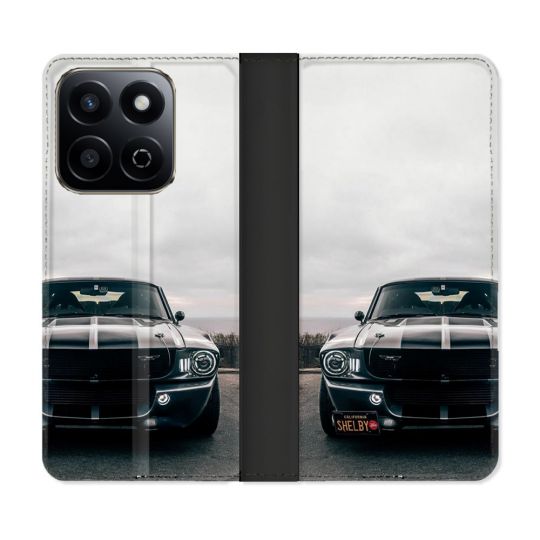 Housse cuir portefeuille Pour Honor 200 Smart 5G Ford Mustang GT500 Vintage