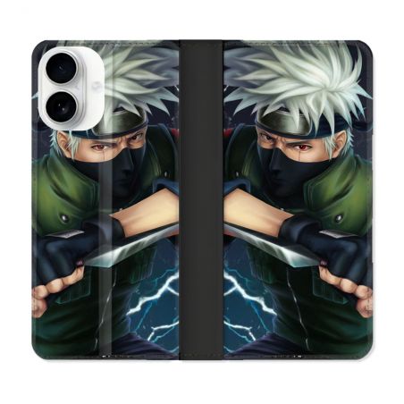Housse cuir portefeuille Pour Iphone 17 Manga Naruto Kakashi